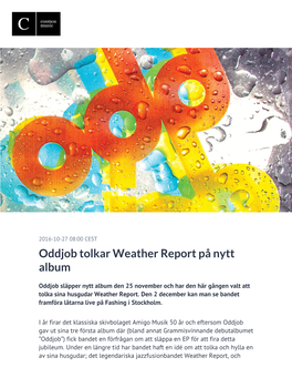​Oddjob Tolkar Weather Report På Nytt Album