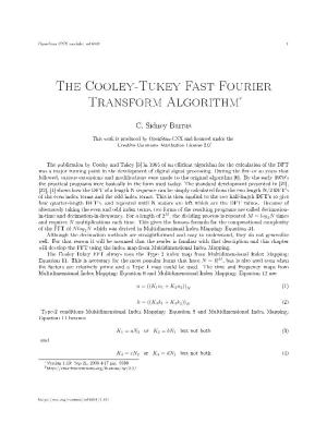 The Cooley-Tukey Fast Fourier Transform Algorithm*