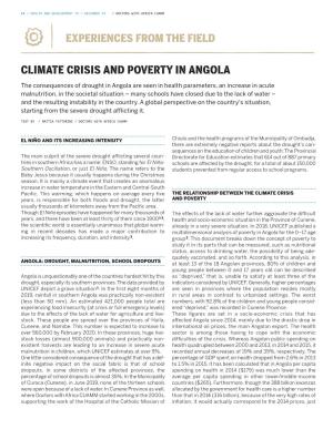 Climate Crisis and Poverty in Angola