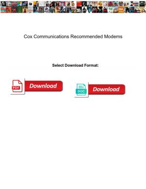 Cox Communications Recommended Modems