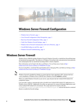 Windows Server Firewall Configuration