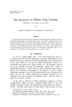 The Structure of Hilbert Flag Varieties Dedicated to the Memory of Our Father