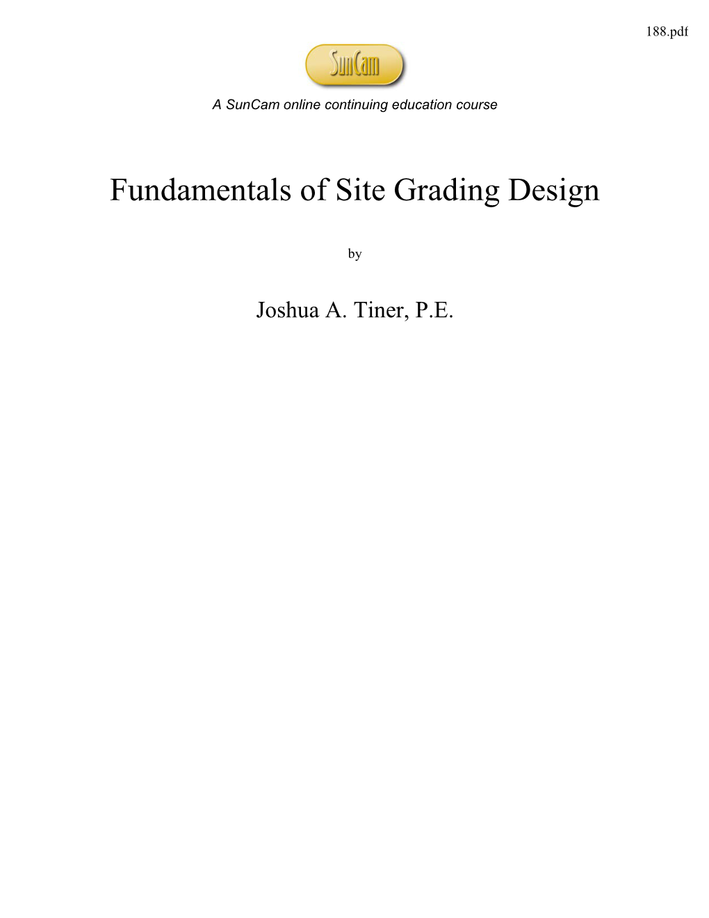 Fundamentals of Site Grading Design