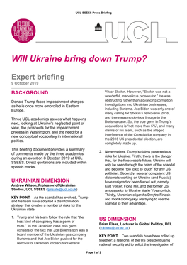 Will Ukraine Bring Down Trump?