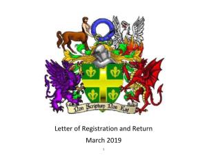 Letter of Registration and Return March 2019