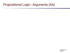 Propositional Logic– Arguments (5A)
