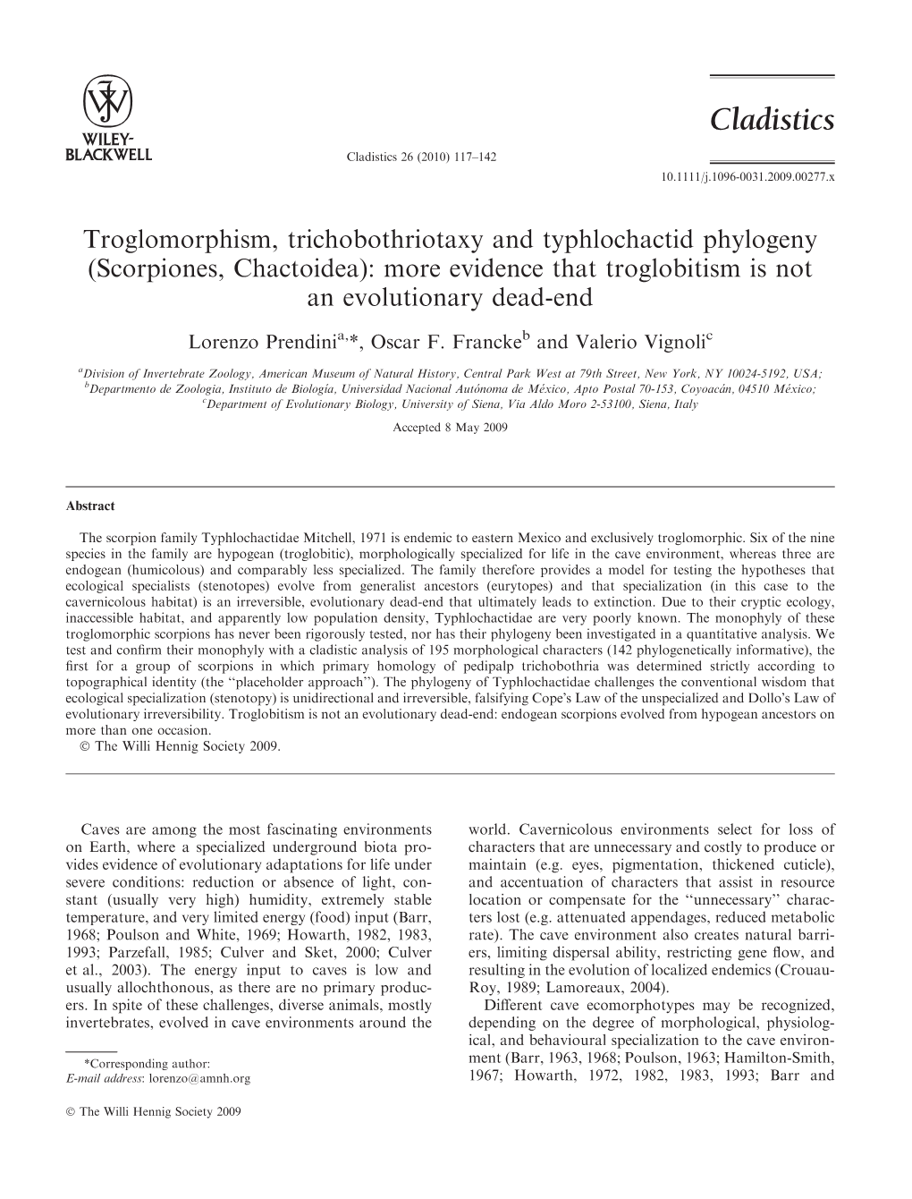 Prendini.2010.Cladistics.Troglo.Pdf