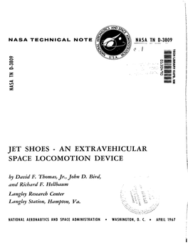 Jet Shoes - an Extravehicular Space Locomotion Device