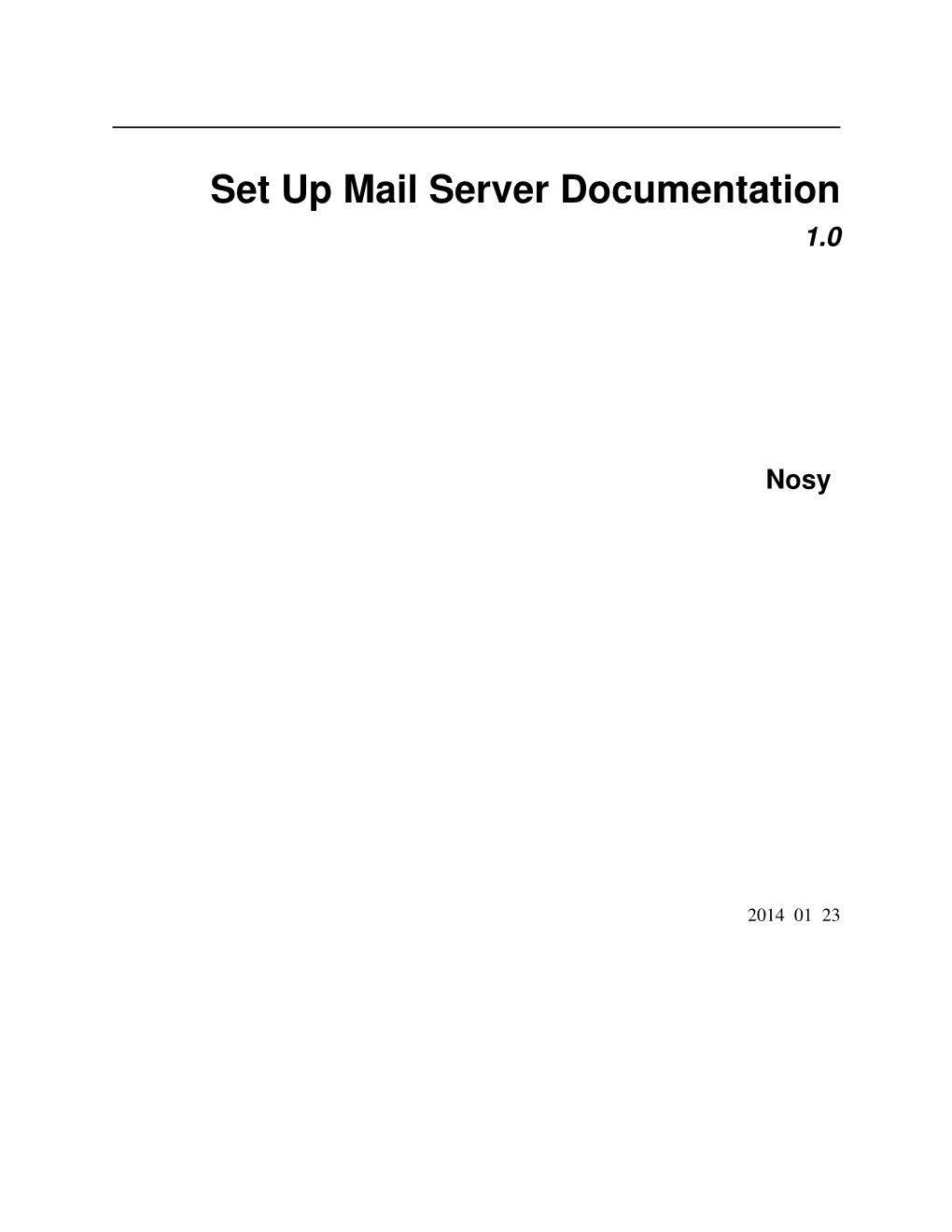 Set up Mail Server Documentation 1.0