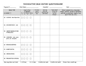 Psychoactive Drug History Questionnaire