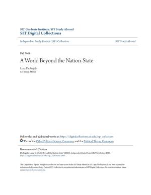 A World Beyond the Nation-State Luca Deangelis SIT Study Abroad