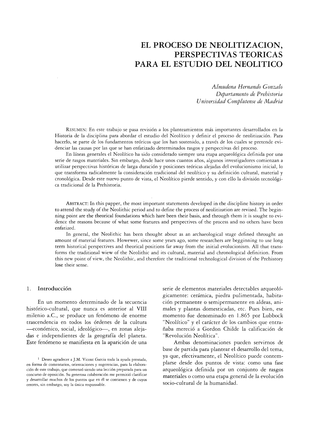 El Proceso De Neolitización, Perspectivas Teóricas Para El Estudio Del Neolítico 133 Namiento, Si Es Que El Intercambio No Es Inmediato