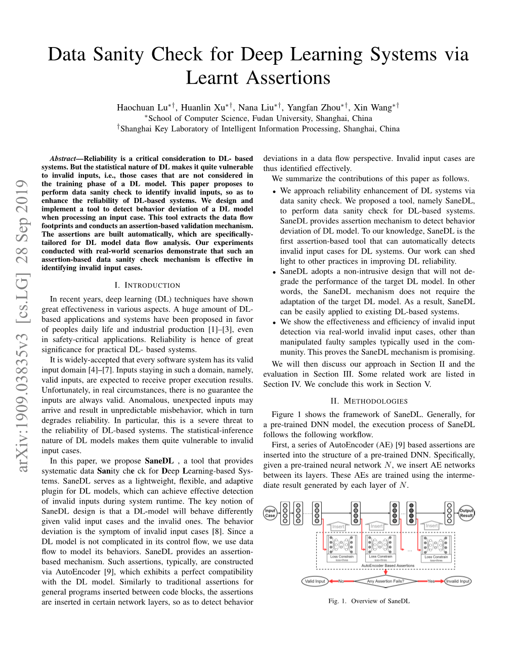 Data Sanity Check for Deep Learning Systems Via Learnt Assertions