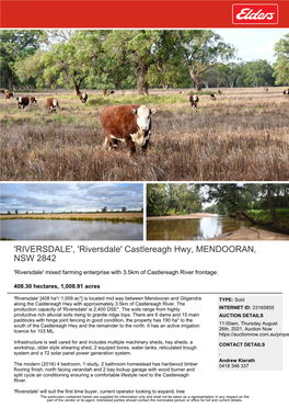 'RIVERSDALE', 'Riversdale' Castlereagh Hwy, MENDOORAN, NSW 2842