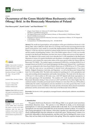 Occurrence of the Green Shield-Moss Buxbaumia Viridis (Moug.) Brid