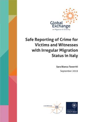 Safe Reporting of Crime for Victims and Witnesses with Irregular Migration Status in Italy