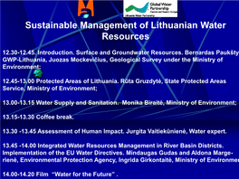 Sustainable Management of Lithuanian Water Resources