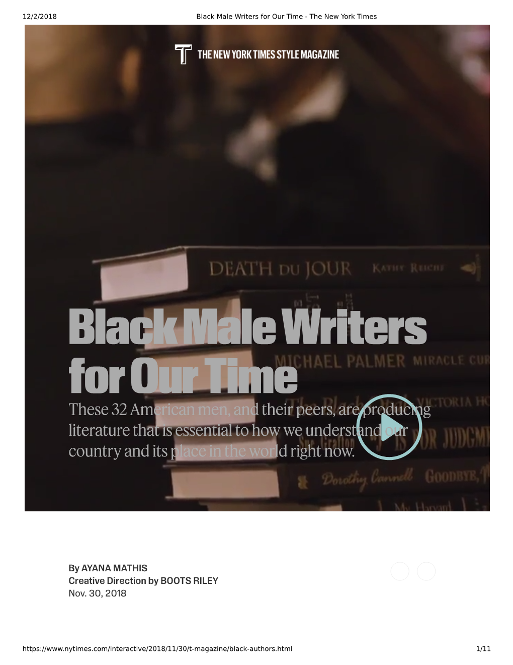 Black Male Writers for Our Time - the New York Times