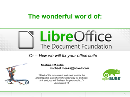 The Document Foundation and Libreoffice Presentation Template