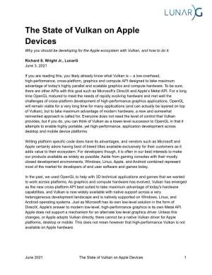 The State of Vulkan on Apple 03June 2021