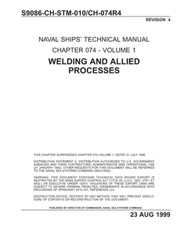 Chapter 074 Volume 1 Welding and Allied Processes