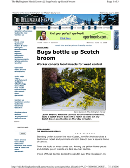 Bugs Bottle up Scotch Broom Page 1 of 3