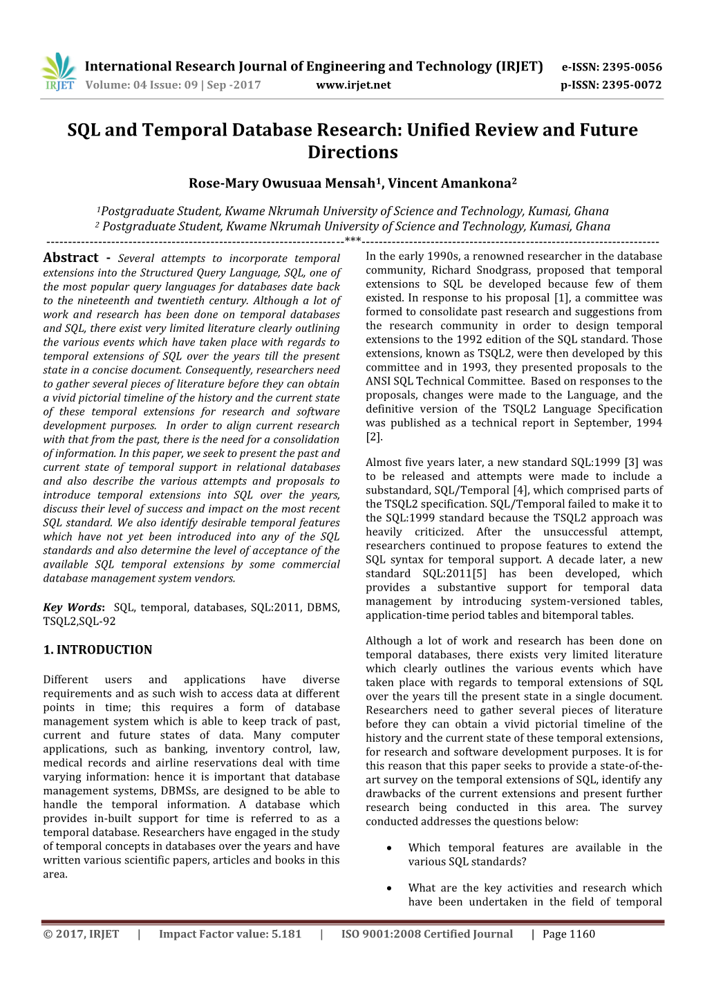 SQL and Temporal Database Research: Unified Review and Future Directions