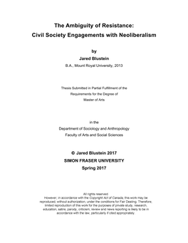 Civil Society Engagements with Neoliberalism