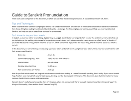 Guide to Sanskrit Pronunciation There Is an Audio Companion to This Document, in Which You Can Hear These Words Pronounced