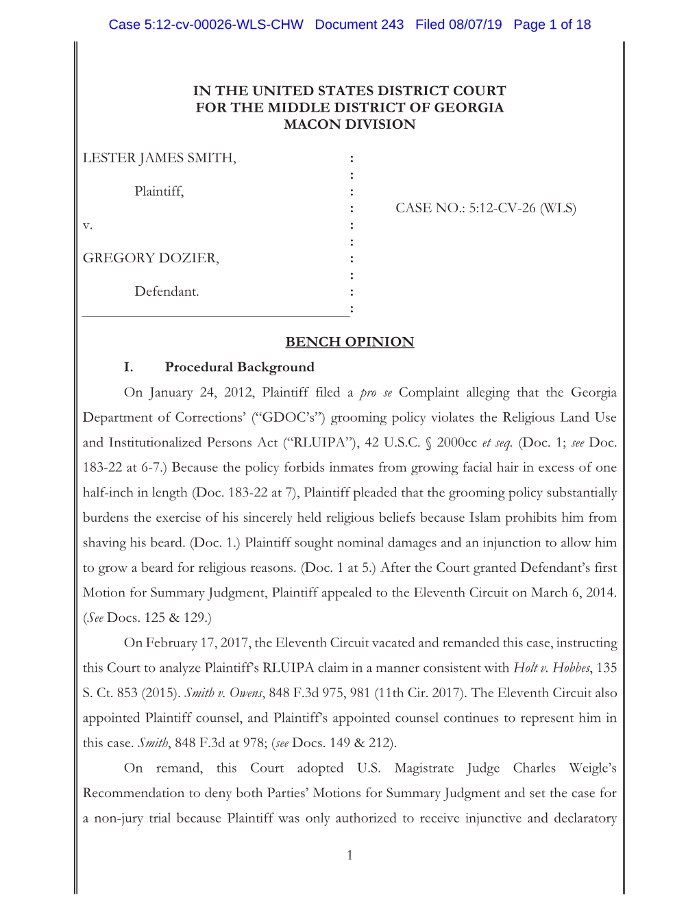 Smith V. Dozier