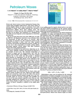Petroleum Waxes G.Ali Mansoori 1, H