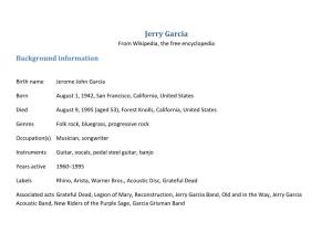 Jerry Garcia from Wikipedia, the Free Encyclopedia