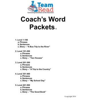 Coach's Word Packets©