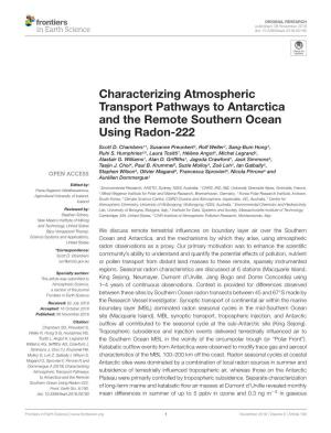 Characterizing Atmospheric Transport Pathways to Antarctica and the Remote Southern Ocean Using Radon-222