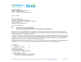BC Hydro ILM Amendment Application.Pdf