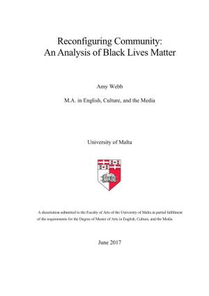 An Analysis of Black Lives Matter