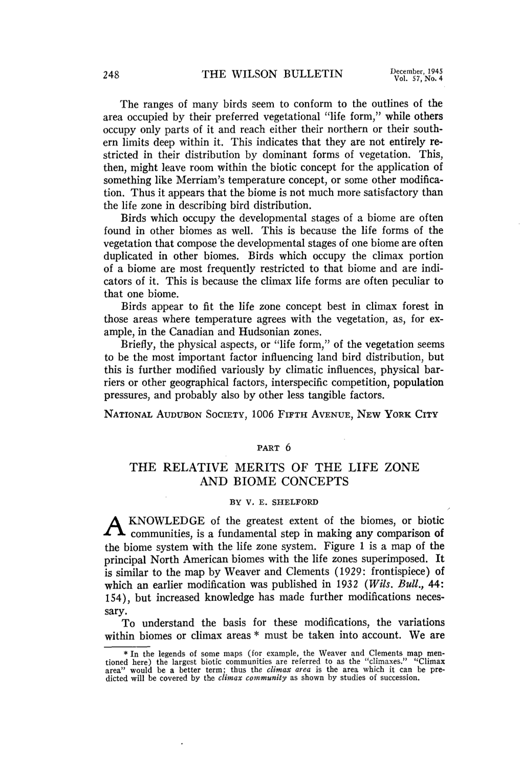 Part 6 the Relative Merits of the Life Zone and Biome