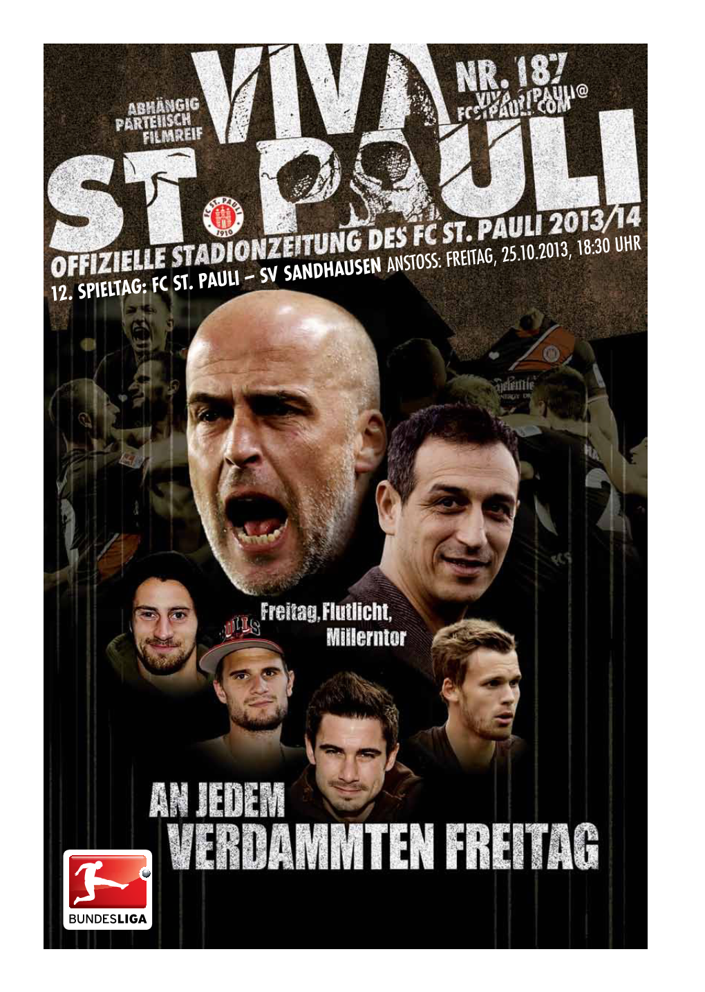 12. Spieltag: FC St. Pauli – SV Sandhausen Anstoss: Freitag