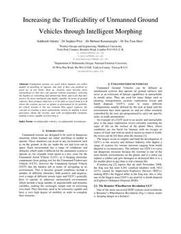 Increasing the Trafficability of Unmanned Ground Vehicles Through Intelligent Morphing