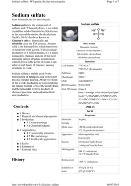 Sodium Sulfate - Wikipedia, the Free Encyclopedia Page 1 of 7