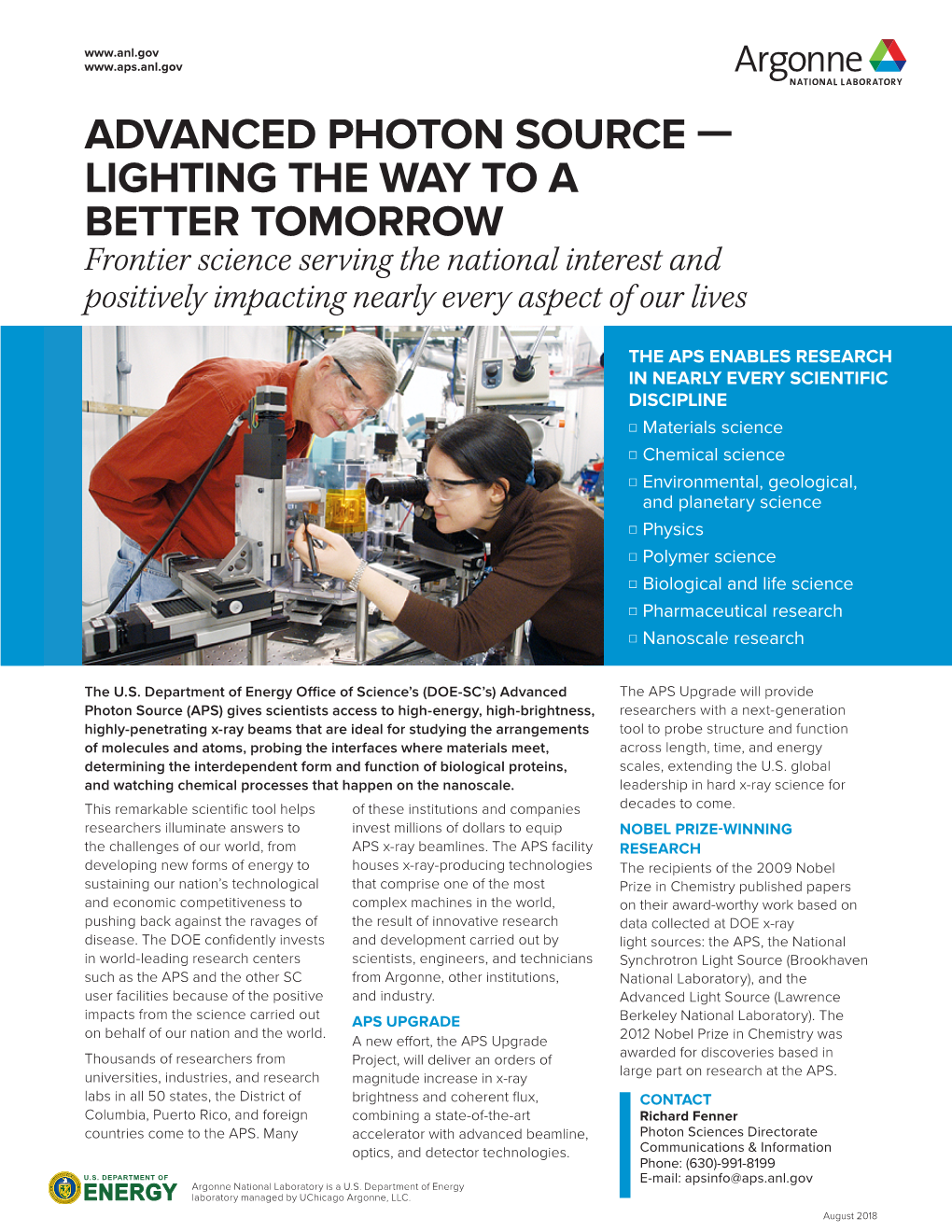 Advanced Photon Source: Lighting the Way to a Better Tomorrow