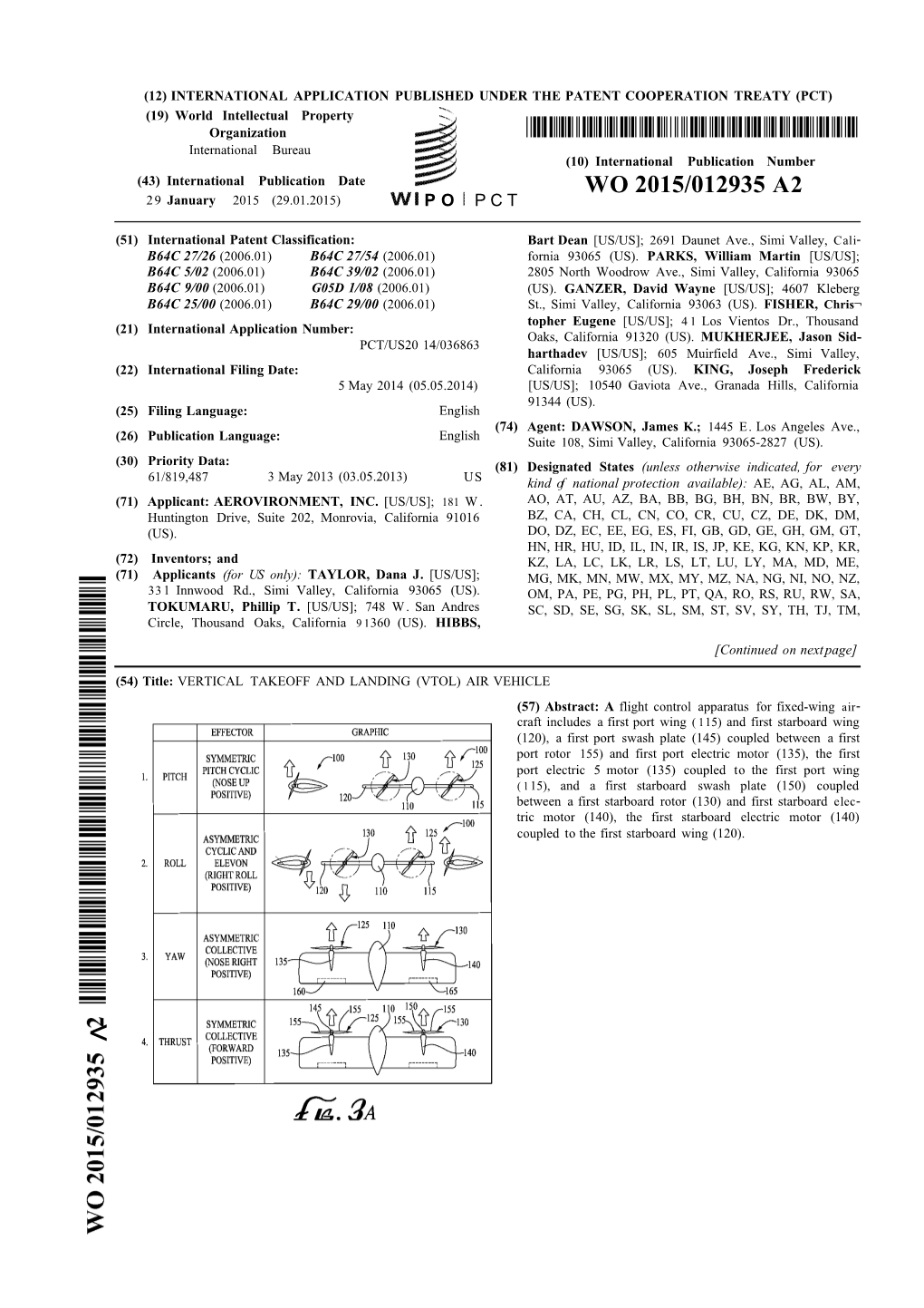 WO 2015/012935 A2 29 January 2015 (29.01.2015) P O P C T