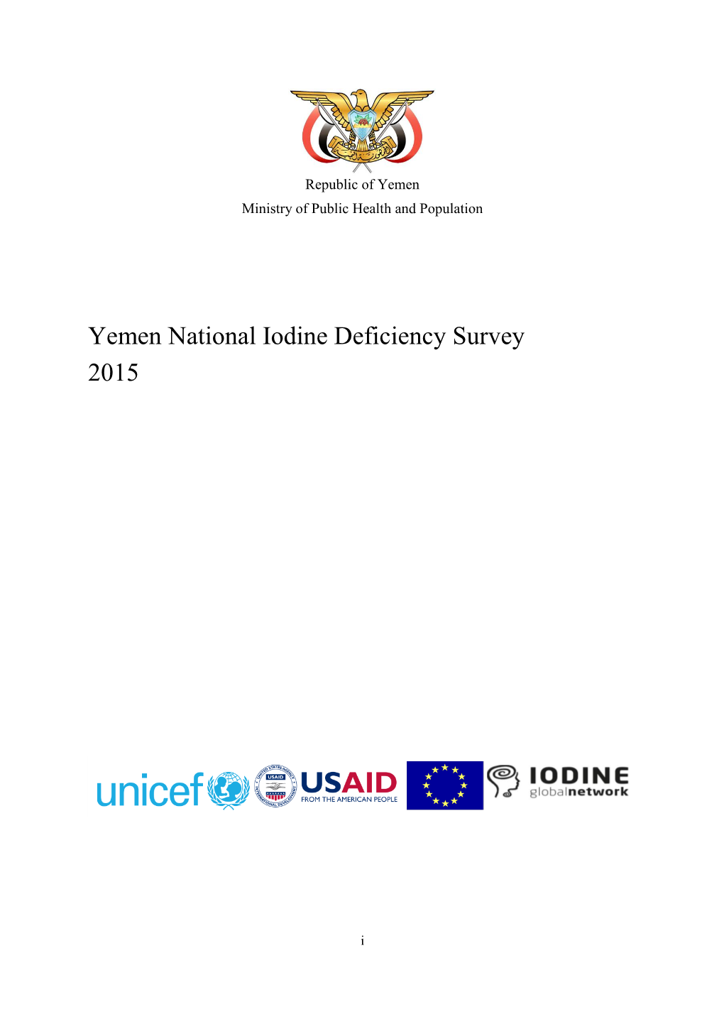 Yemen National Iodine Deficiency Survey 2015