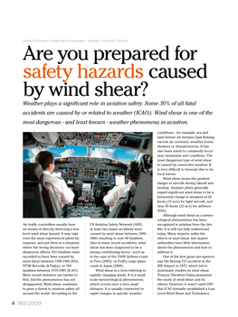 Are You Prepared for Safety Hazards Caused by Wind Shear? Weather Plays a Significant Role in Aviation Safety