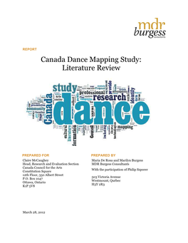 Canada Dance Mapping Study: Literature Review