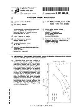 Low Temperature Chemical Vapor Deposition and Method for Depositing a Tungsten Silicide Film with Improved Uniformity and Reduced Fluorine Concentration