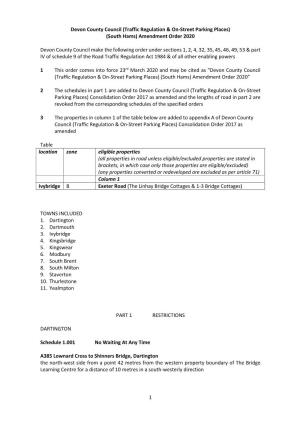 South Hams) Amendment Order 2020