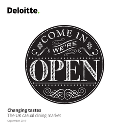Changing Tastes the UK Casual Dining Market September 2017 Contents