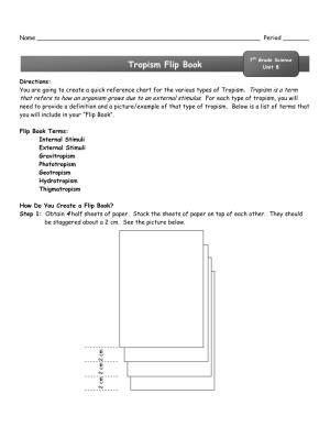 Tropism Flip Book Unit 8