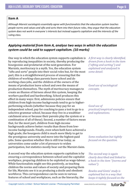 AQA a Level Sociology Topic Essays: EDUCATION Page 5